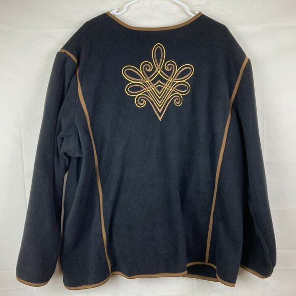 NWT Bob Mackie Women Plus 3X Wearable Art Embroidered Cardigan Sweater Zip Front - Picture 8 of 8